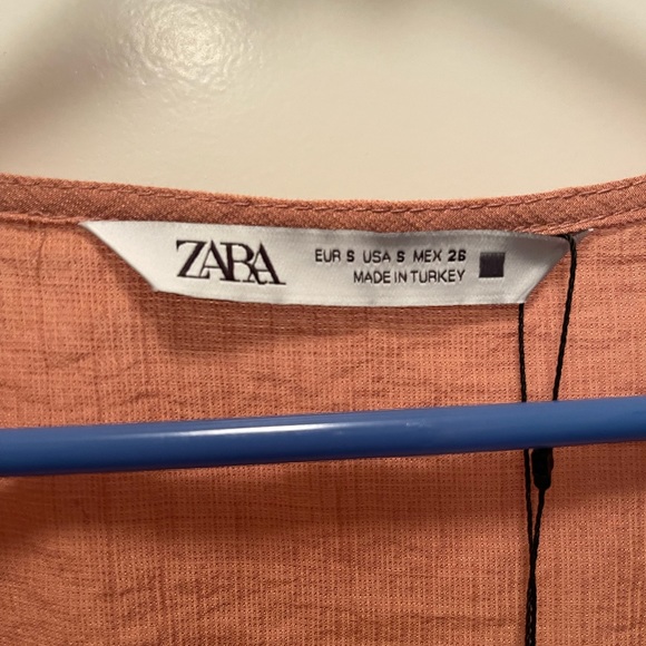 NWT Zara Marsala Lace Guipure Mini Dress in Rust Pink sz S - Picture 4 of 5